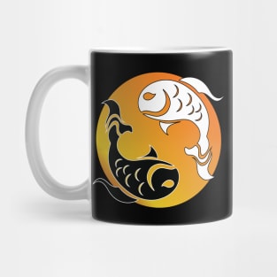 Yin and Yang Tribal style fish, yellow Mug